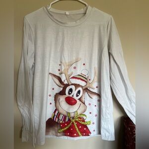 Reindeer Long Sleeve Shirt - White